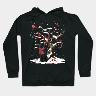 Black Labrador Scarf Cardinal Snow Christmas Hoodie